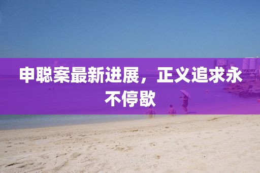 申聪案最新进展，正义追求永不停歇