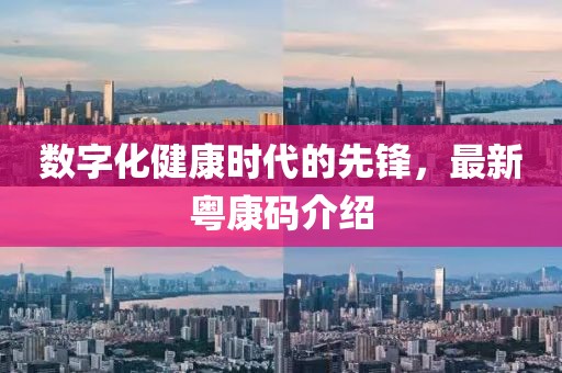 数字化健康时代的先锋，最新粤康码介绍