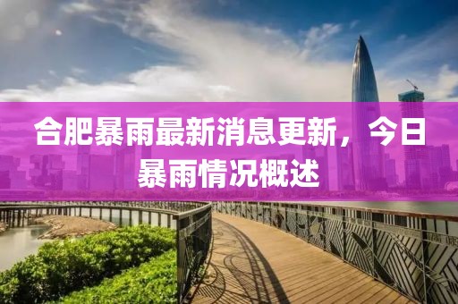 合肥暴雨最新消息更新，今日暴雨情况概述
