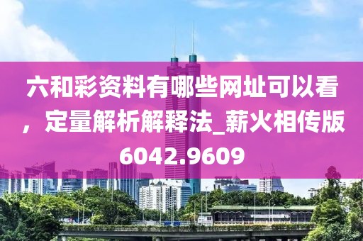 六和彩资料有哪些网址可以看，定量解析解释法_薪火相传版6042.9609