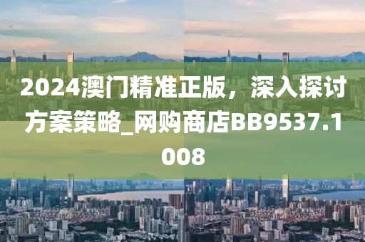 2024澳门精准正版，深入探讨方案策略_网购商店BB9537.1008