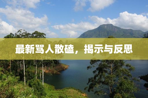 最新骂人散磕，揭示与反思