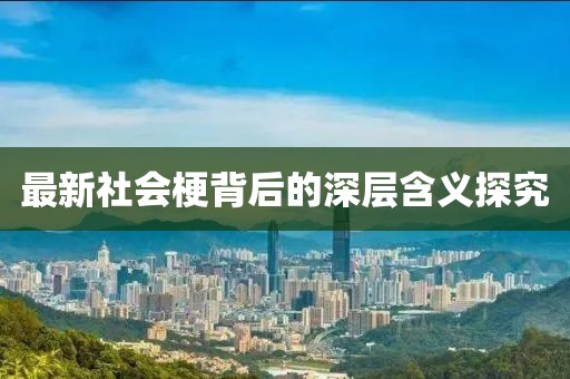 最新社会梗背后的深层含义探究