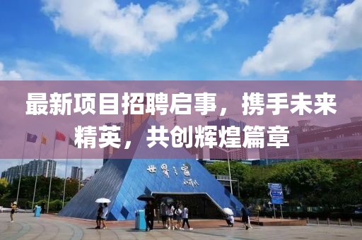 最新项目招聘启事，携手未来精英，共创辉煌篇章