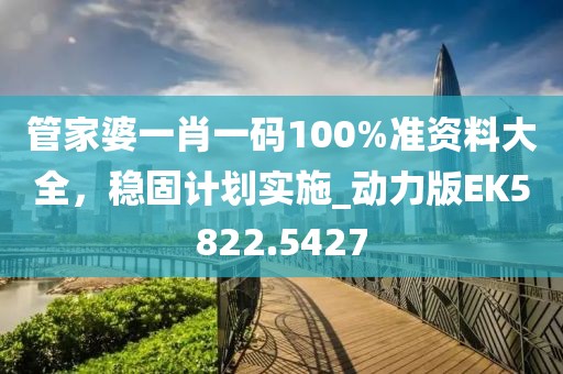 管家婆一肖一码100%准资料大全，稳固计划实施_动力版EK5822.5427