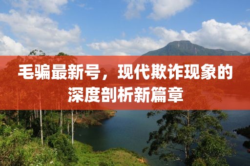 毛骗最新号，现代欺诈现象的深度剖析新篇章