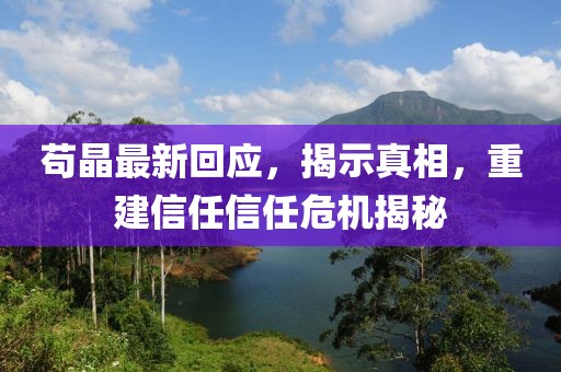 苟晶最新回应，揭示真相，重建信任信任危机揭秘