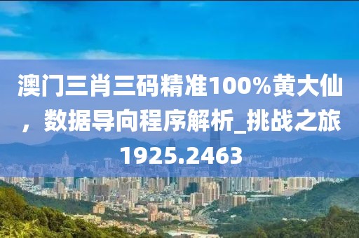 澳门三肖三码精准100%黄大仙，数据导向程序解析_挑战之旅1925.2463