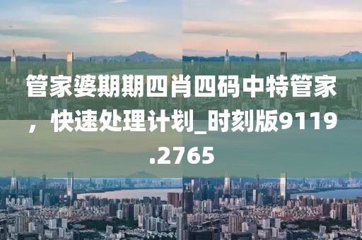 管家婆期期四肖四码中特管家，快速处理计划_时刻版9119.2765