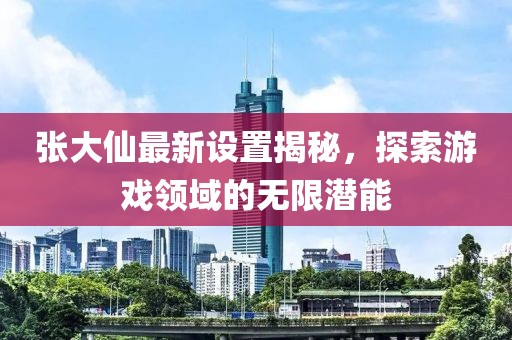 张大仙最新设置揭秘，探索游戏领域的无限潜能
