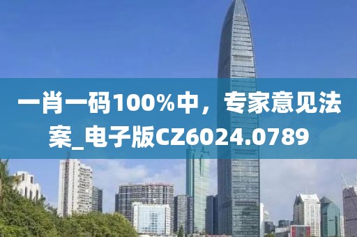 一肖一码100%中，专家意见法案_电子版CZ6024.0789