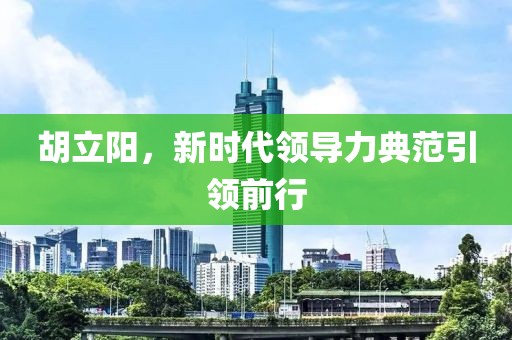 胡立阳，新时代领导力典范引领前行
