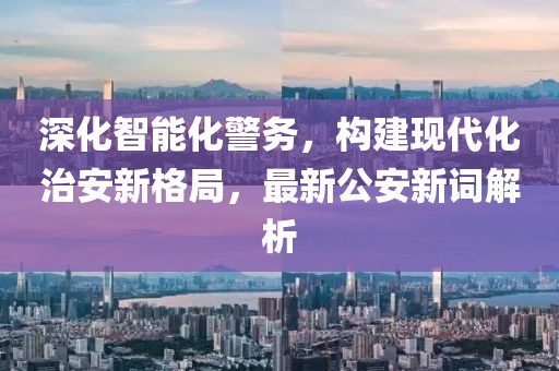 深化智能化警务，构建现代化治安新格局，最新公安新词解析
