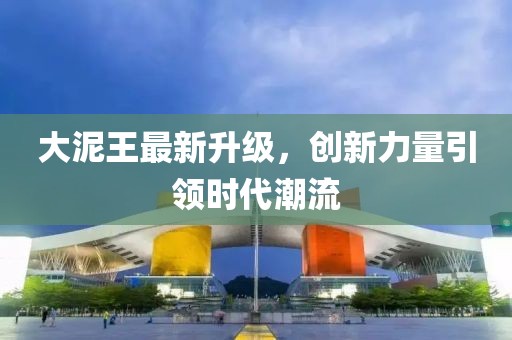 大泥王最新升级，创新力量引领时代潮流