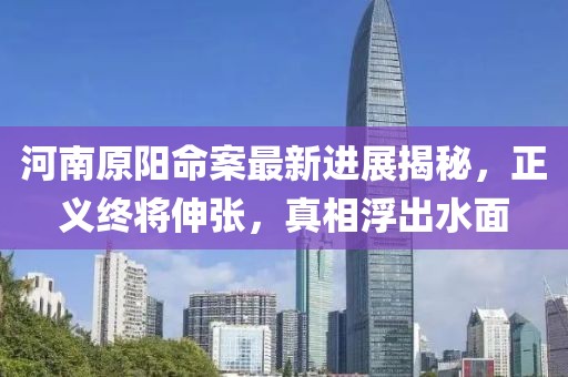 河南原阳命案最新进展揭秘，正义终将伸张，真相浮出水面