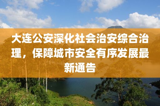 大连公安深化社会治安综合治理，保障城市安全有序发展最新通告