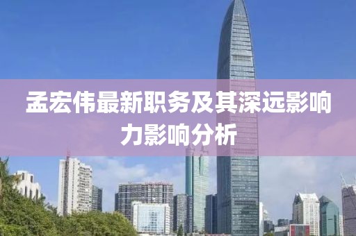 孟宏伟最新职务及其深远影响力影响分析
