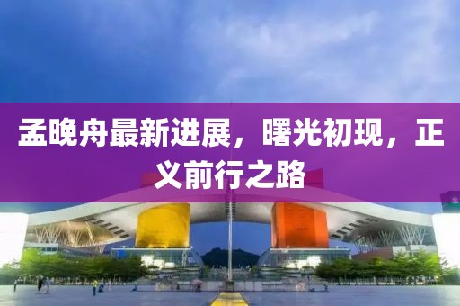 孟晚舟最新进展，曙光初现，正义前行之路