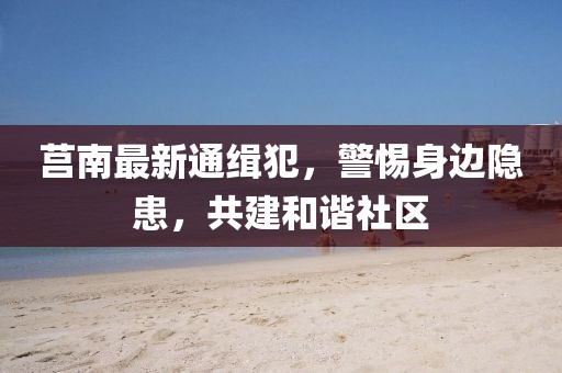 莒南最新通缉犯，警惕身边隐患，共建和谐社区