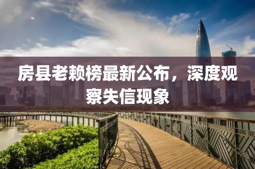 房县老赖榜最新公布，深度观察失信现象