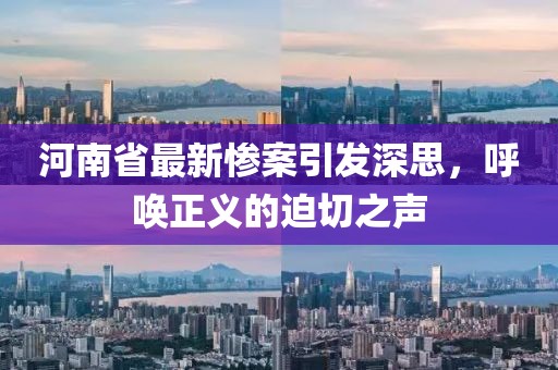 河南省最新惨案引发深思，呼唤正义的迫切之声