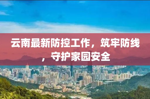 云南最新防控工作，筑牢防线，守护家园安全