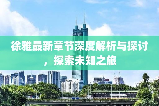 徐雅最新章节深度解析与探讨，探索未知之旅