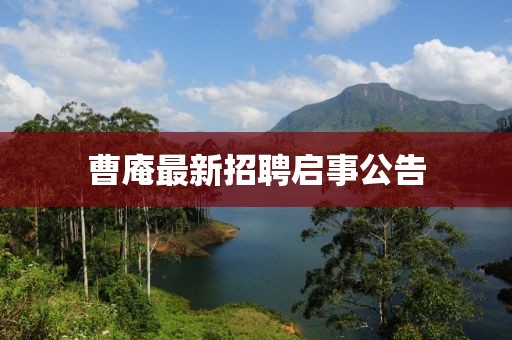 曹庵最新招聘启事公告