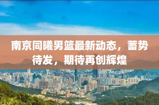南京同曦男篮最新动态，蓄势待发，期待再创辉煌