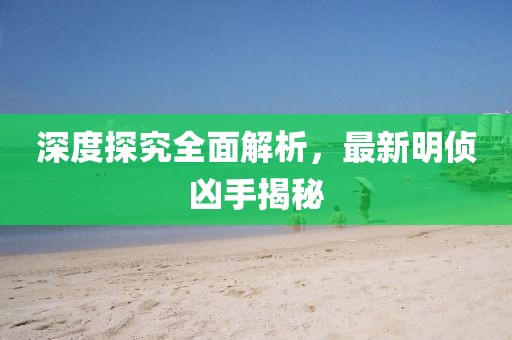 深度探究全面解析，最新明侦凶手揭秘