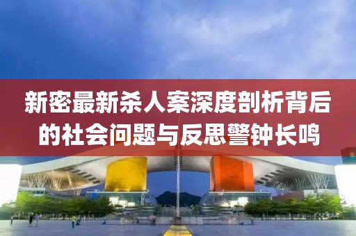 新密最新杀人案深度剖析背后的社会问题与反思警钟长鸣