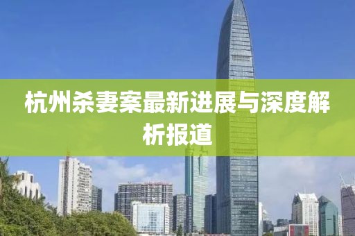 杭州杀妻案最新进展与深度解析报道