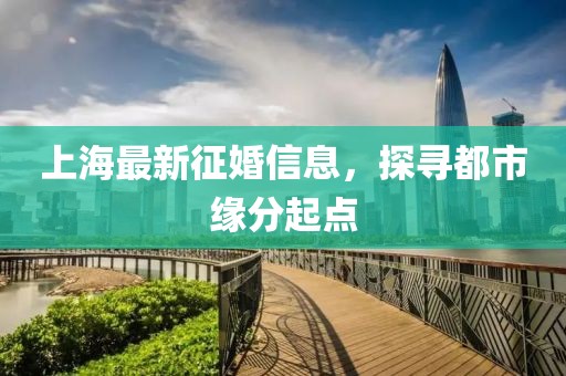 上海最新征婚信息，探寻都市缘分起点