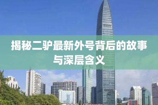 揭秘二驴最新外号背后的故事与深层含义