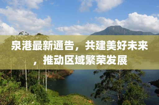 泉港最新通告，共建美好未来，推动区域繁荣发展