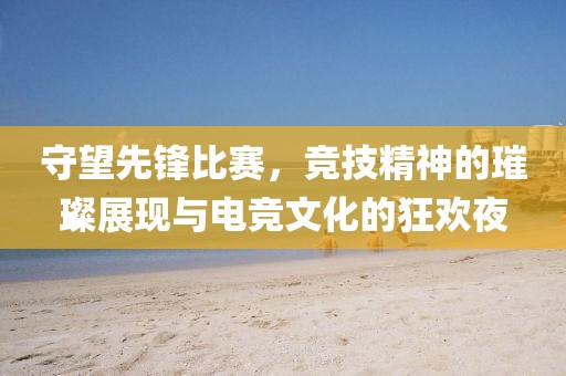 守望先锋比赛，竞技精神的璀璨展现与电竞文化的狂欢夜