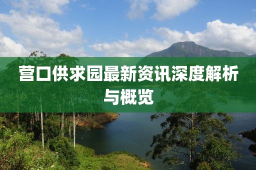 营口供求园最新资讯深度解析与概览