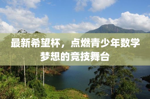最新希望杯，点燃青少年数学梦想的竞技舞台